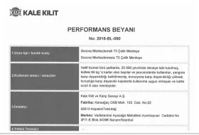 EN 1935 Menteşe Performans Beyanı