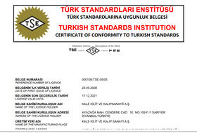 TSE Ürün Uygunluk Belgesi - TS EN 12209 - Türkçe AR