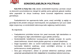 Sürdürülebilirlik Politikası