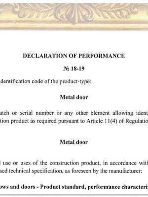 Çelik Kapı CE Performans Deklarasyonu