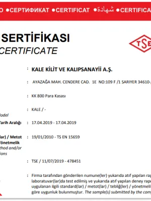 Yangına Dayanım Sınıfı LFS 60P - Çelik Kasa KK800